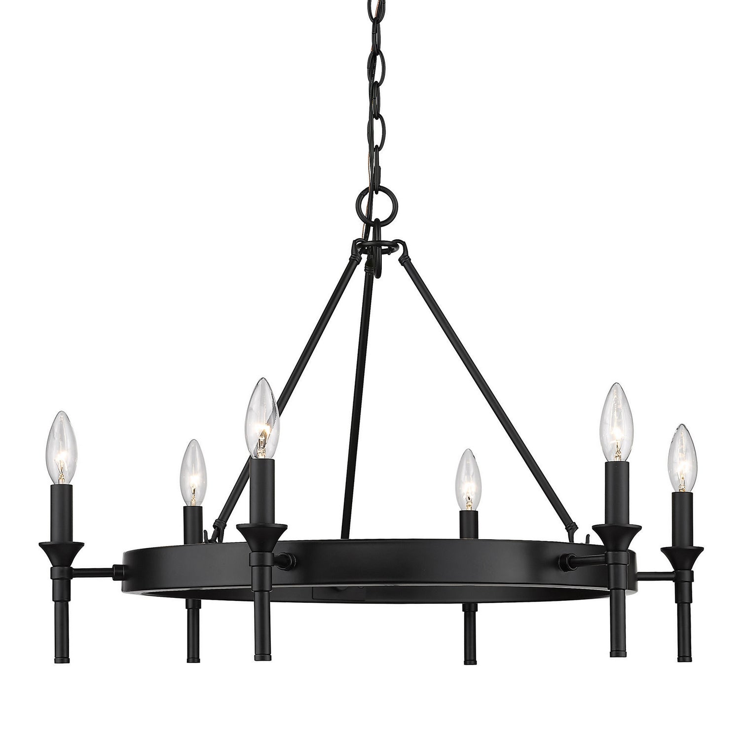 Golden - 1020-6 BLK - Six Light Chandelier - Edinburgh - Matte Black