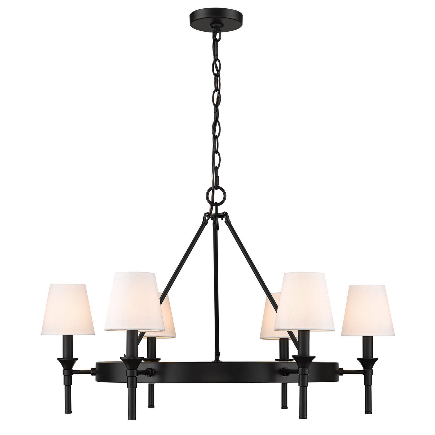 Golden - 1020-6 BLK-MWS - Six Light Chandelier - Edinburgh - Matte Black