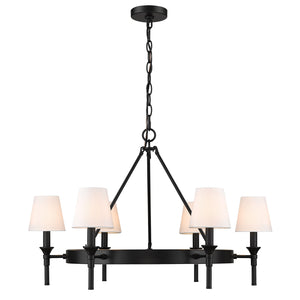 Golden - 1020-6 BLK-MWS - Six Light Chandelier - Edinburgh - Matte Black