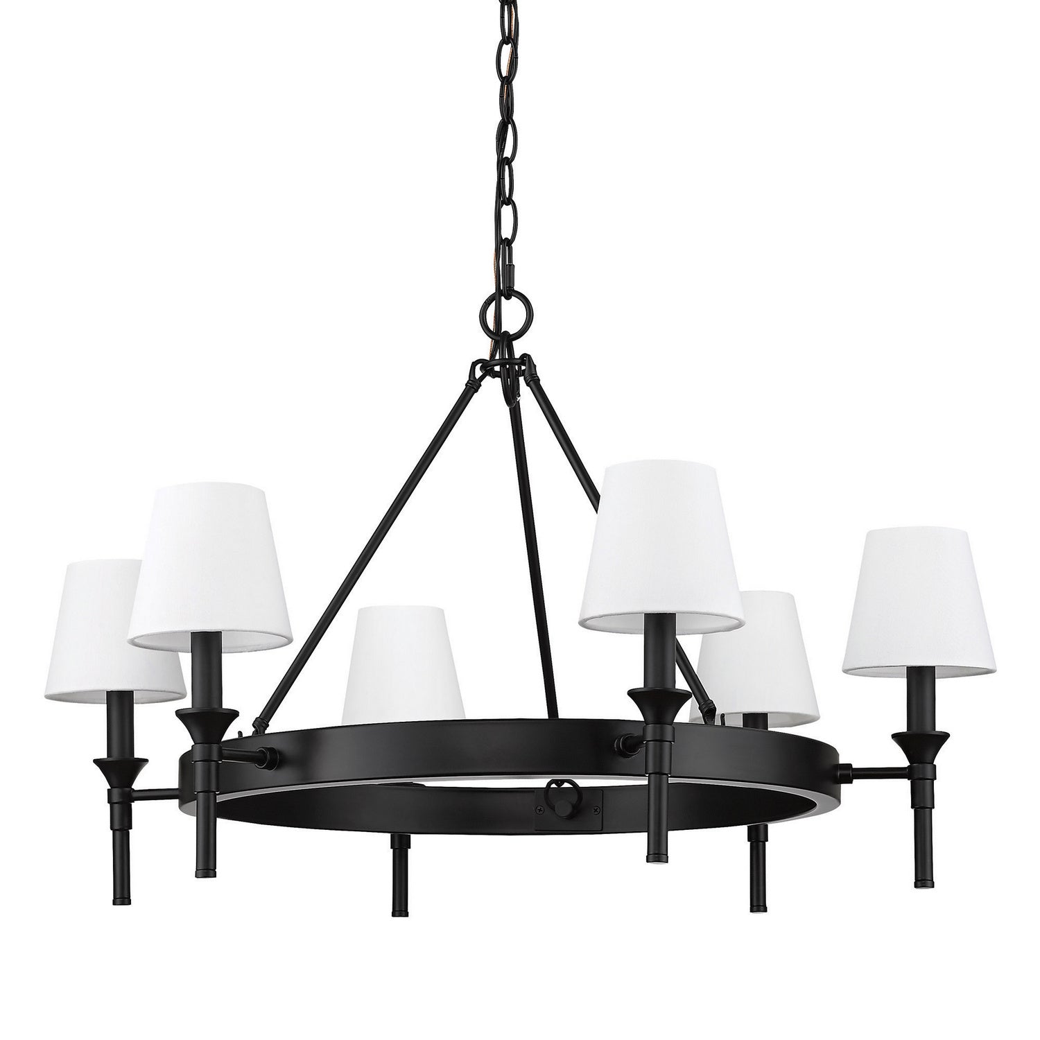 Golden - 1020-6 BLK-MWS - Six Light Chandelier - Edinburgh - Matte Black