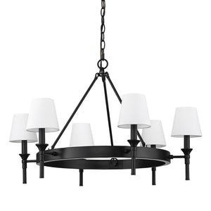 Golden - 1020-6 BLK-MWS - Six Light Chandelier - Edinburgh - Matte Black