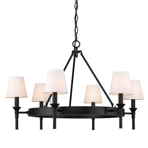 Golden - 1020-6 BLK-MWS - Six Light Chandelier - Edinburgh - Matte Black