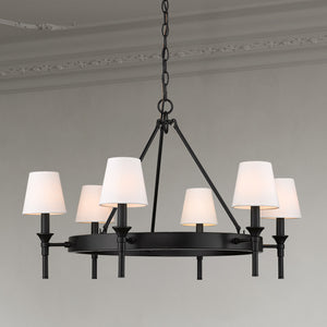 Golden - 1020-6 BLK-MWS - Six Light Chandelier - Edinburgh - Matte Black