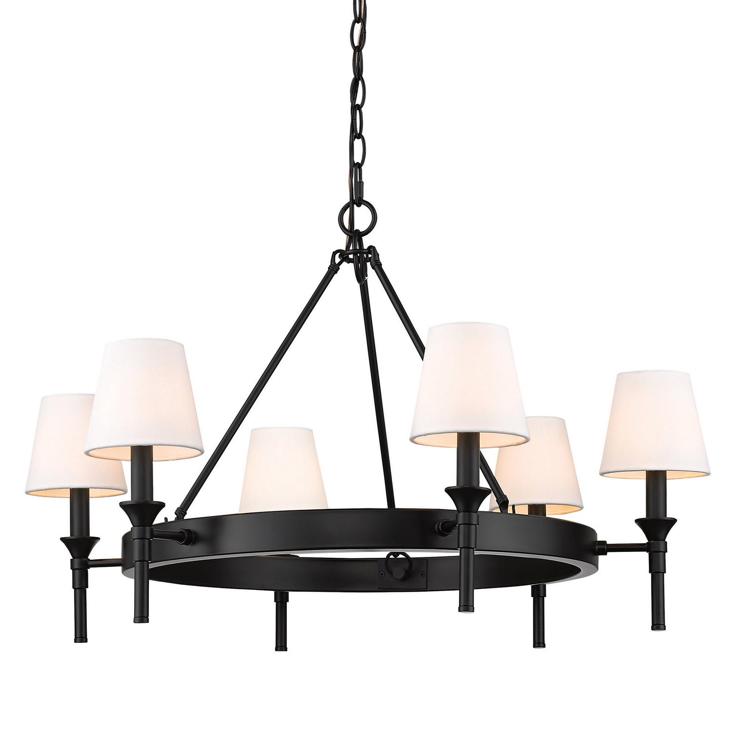 Golden - 1020-6 BLK-MWS - Six Light Chandelier - Edinburgh - Matte Black