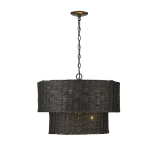 Golden - 1084-6 BLK-BW - Six Light Chandelier - Erma - Matte Black