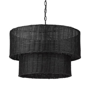 Golden - 1084-6 BLK-BW - Six Light Chandelier - Erma - Matte Black