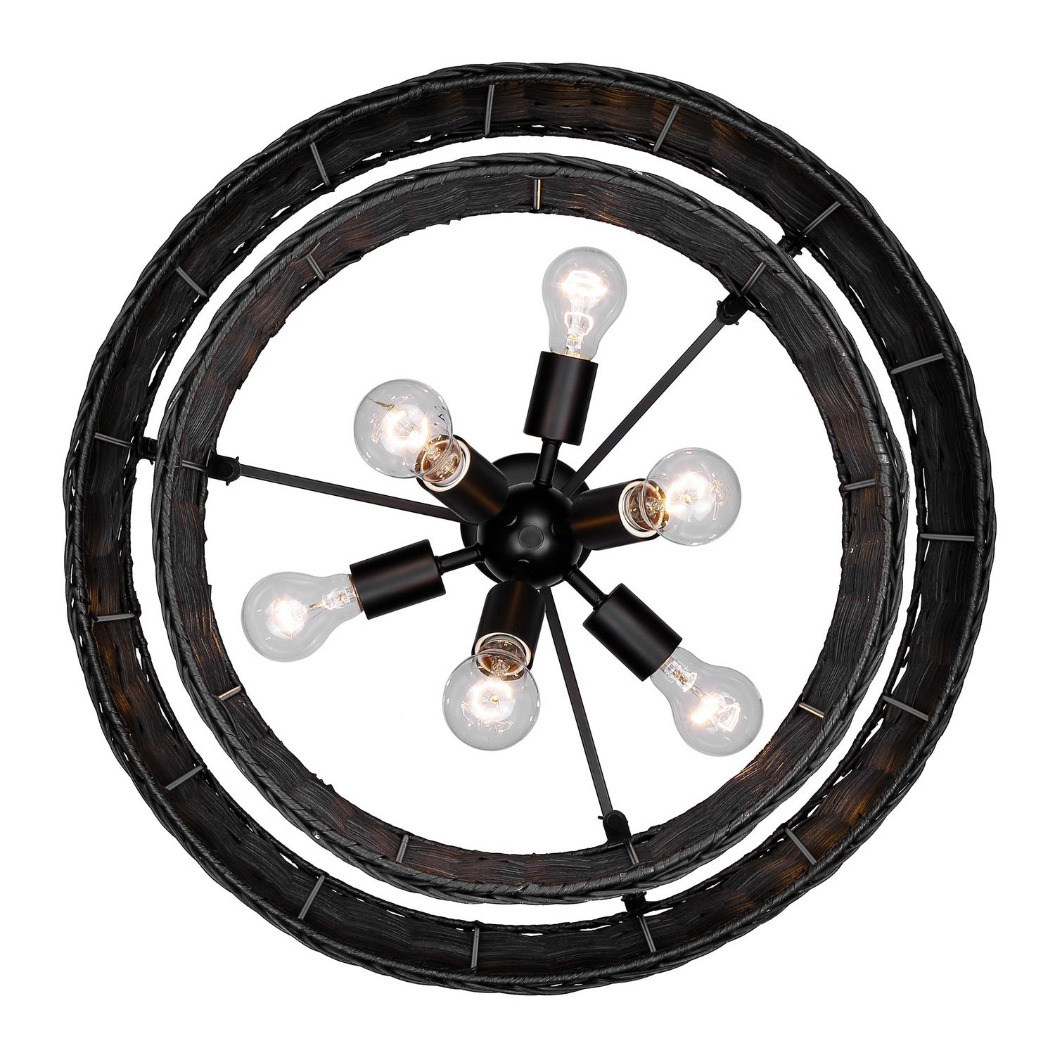 Golden - 1084-6 BLK-BW - Six Light Chandelier - Erma - Matte Black