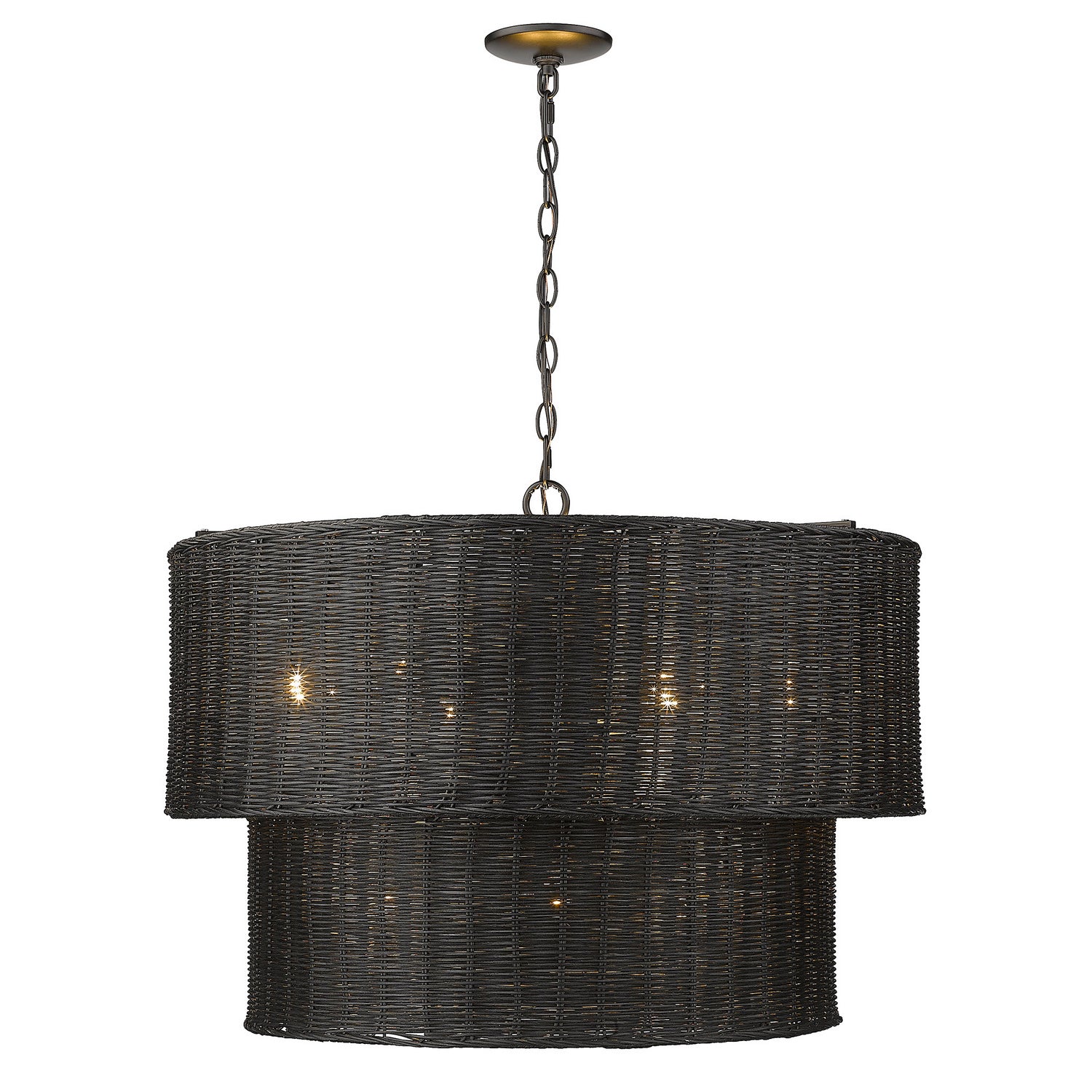 Golden - 1084-9 BLK-BW - Nine Light Chandelier - Erma - Matte Black