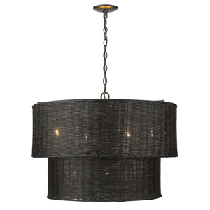 Golden - 1084-9 BLK-BW - Nine Light Chandelier - Erma - Matte Black