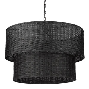 Golden - 1084-9 BLK-BW - Nine Light Chandelier - Erma - Matte Black