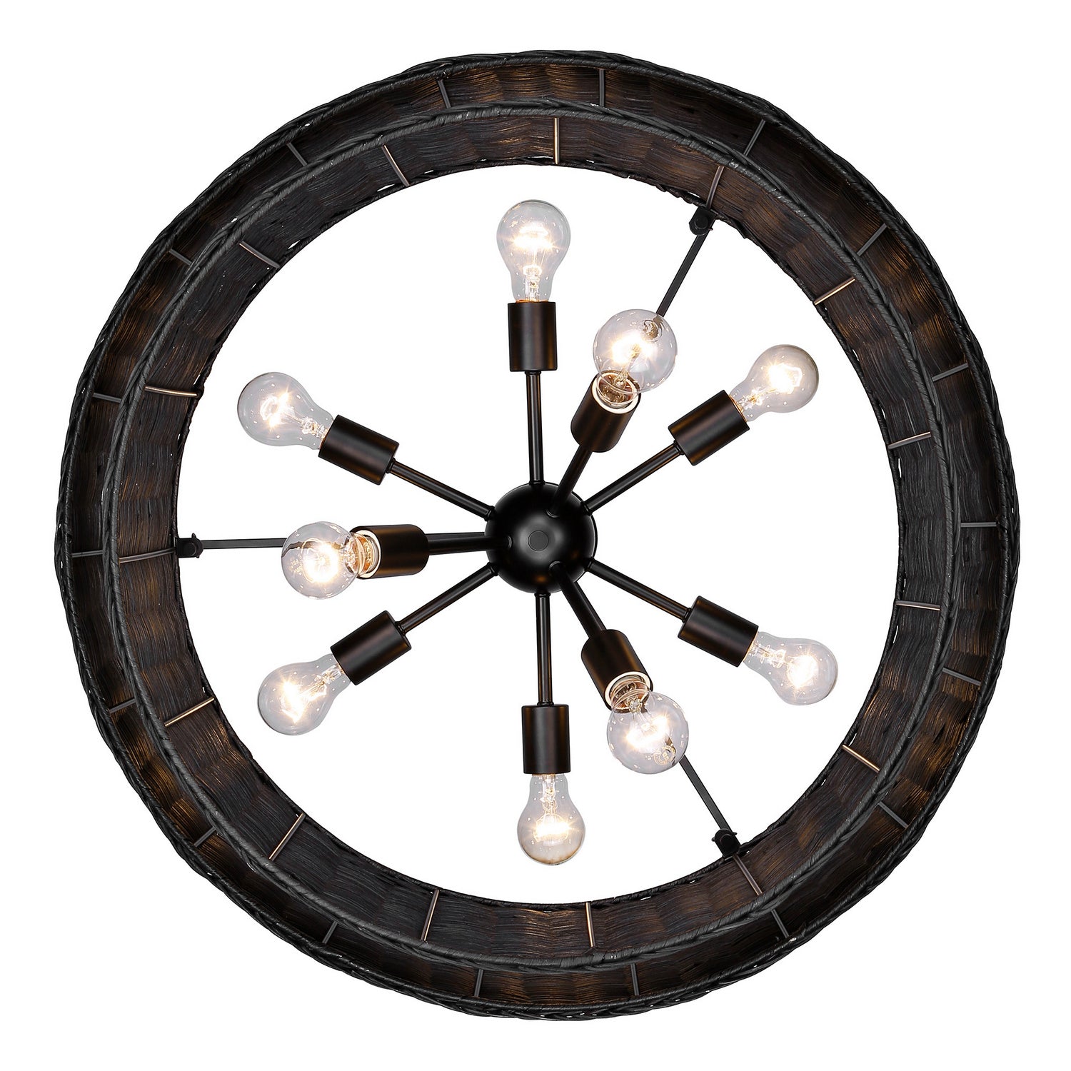 Golden - 1084-9 BLK-BW - Nine Light Chandelier - Erma - Matte Black