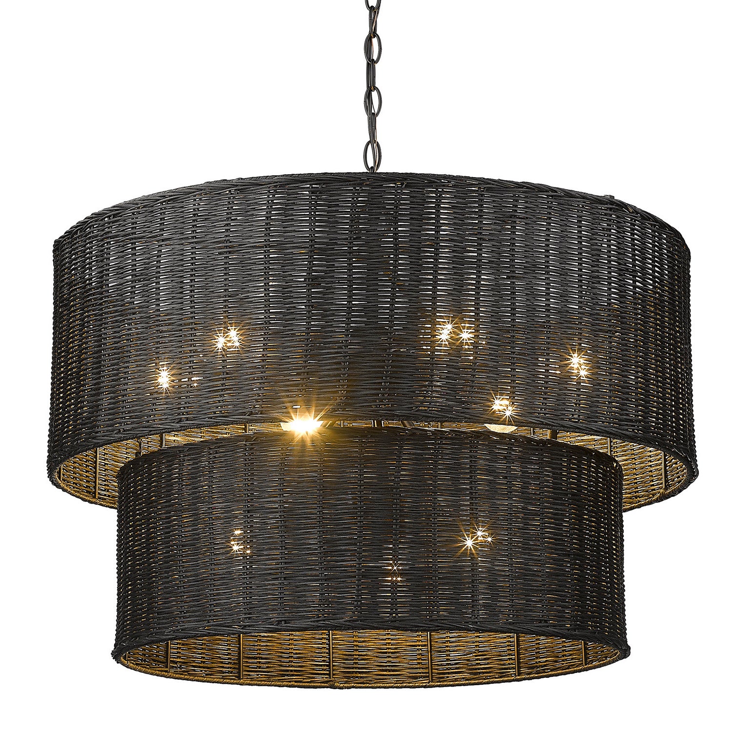 Golden - 1084-9 BLK-BW - Nine Light Chandelier - Erma - Matte Black