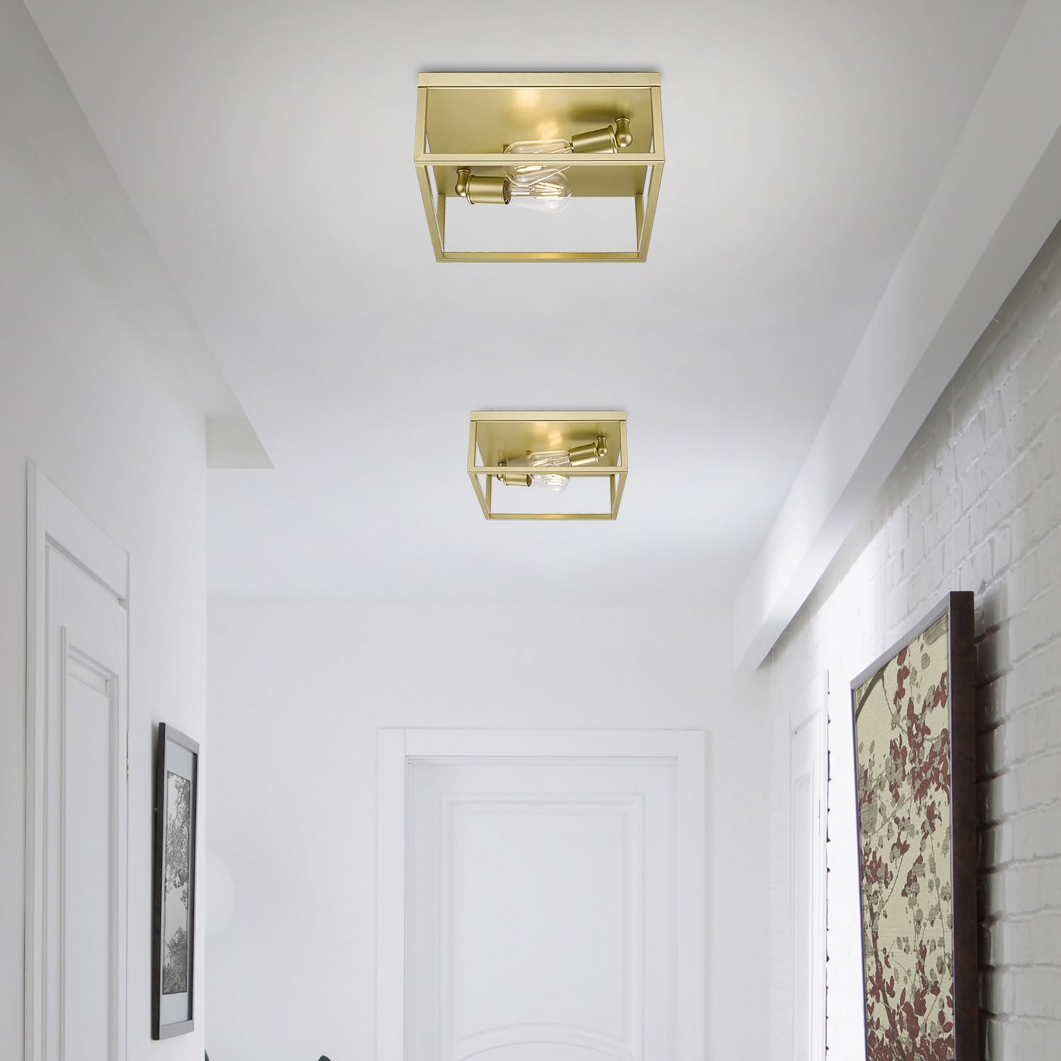 Golden - 2072-FM OG - Two Light Flush Mount - Wesson OG - Olympic Gold