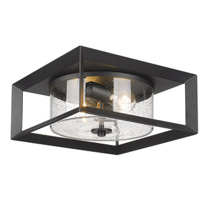 Golden - 2073-OFM NB-SD - Two Light Outdoor Flush Mount - Smyth NB - Natural Black