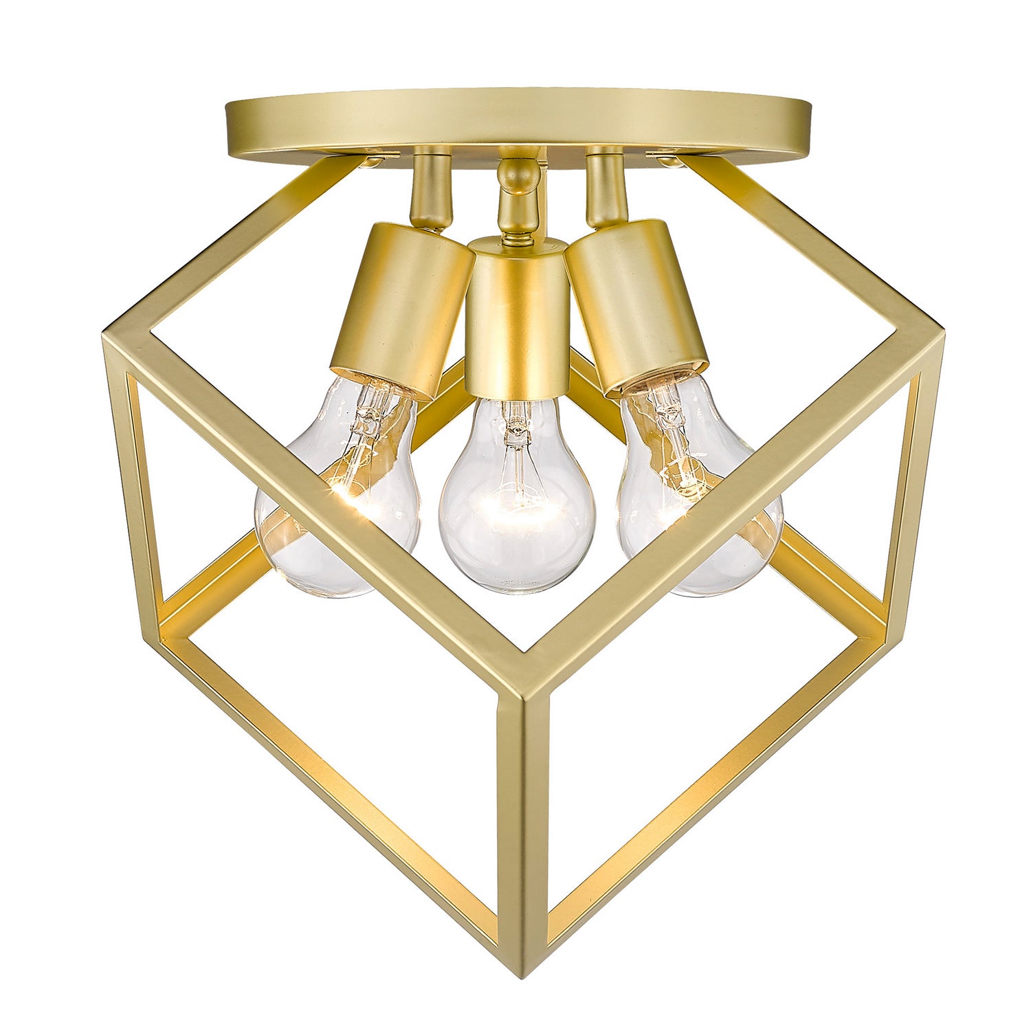 Golden - 2086-3SF OG - Three Light Semi-Flush Mount - Cassio OG - Olympic Gold