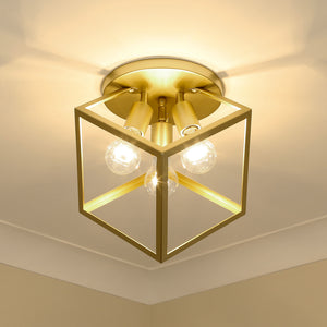 Golden - 2086-3SF OG - Three Light Semi-Flush Mount - Cassio OG - Olympic Gold