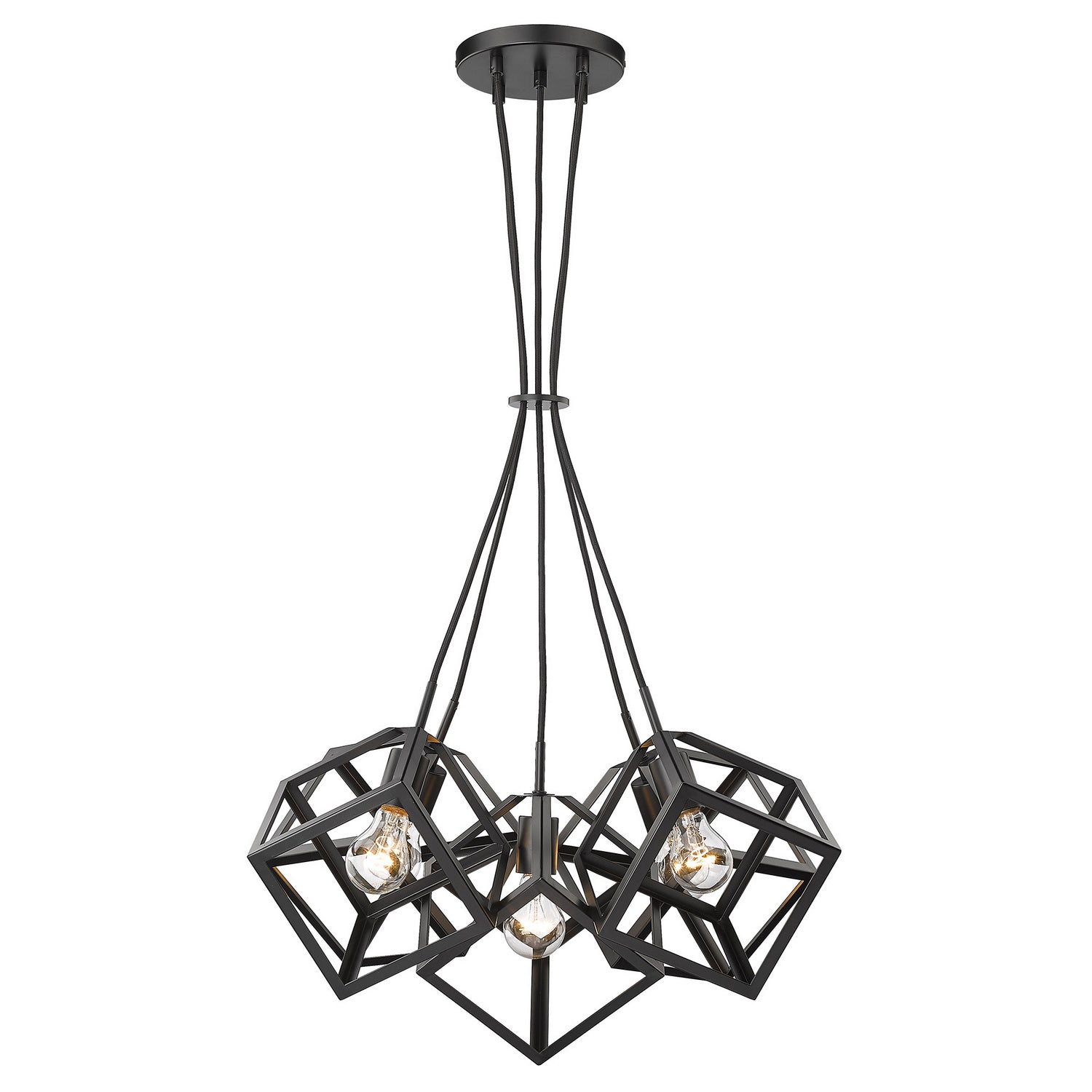 Golden - 2086-5P BLK - Five Light Pendant - Cassio BLK - Matte Black