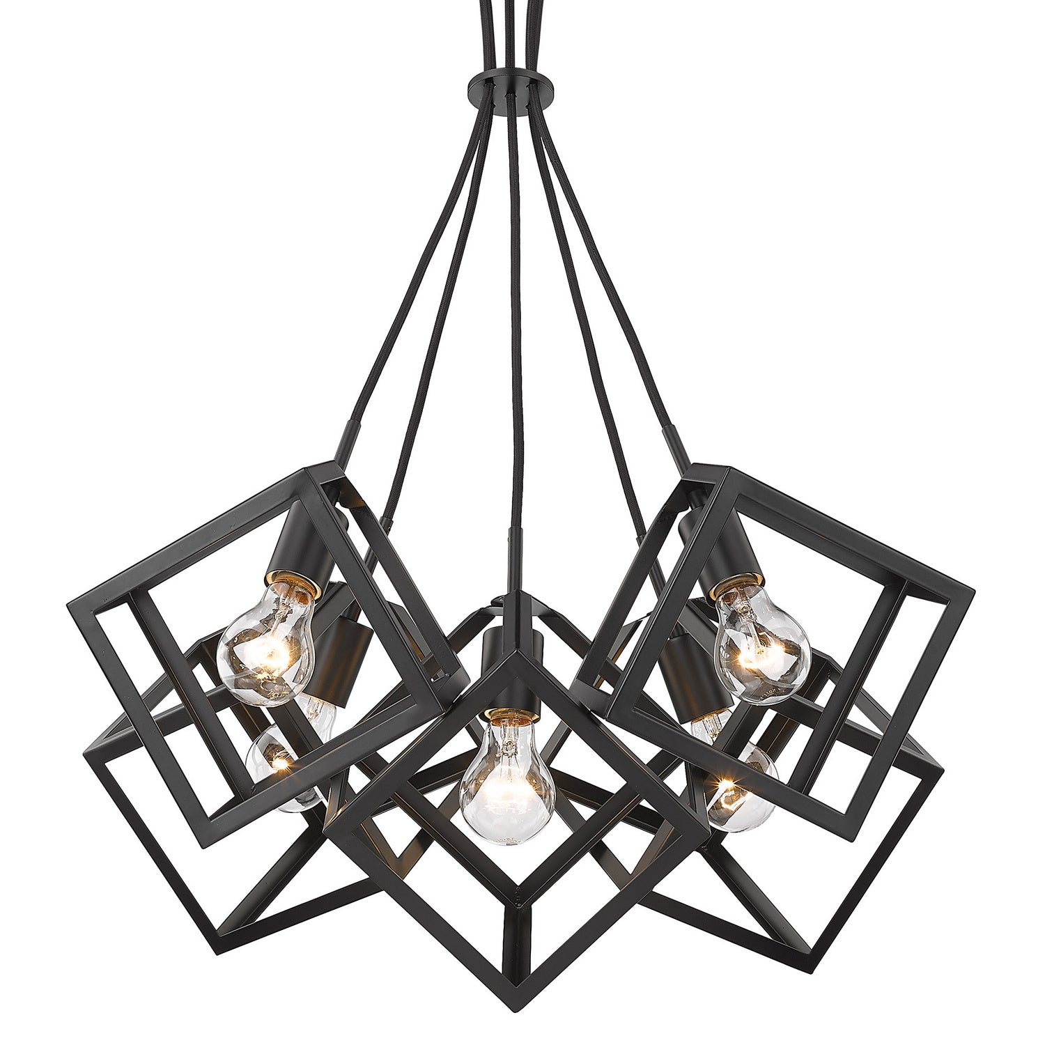 Golden - 2086-5P BLK - Five Light Pendant - Cassio BLK - Matte Black