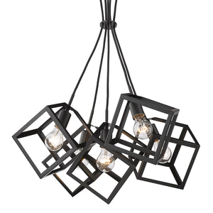 Golden - 2086-5P BLK - Five Light Pendant - Cassio BLK - Matte Black