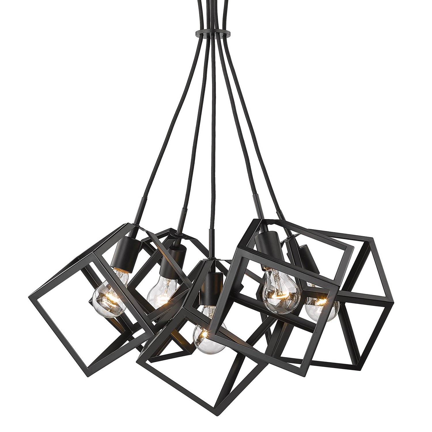 Golden - 2086-5P BLK - Five Light Pendant - Cassio BLK - Matte Black