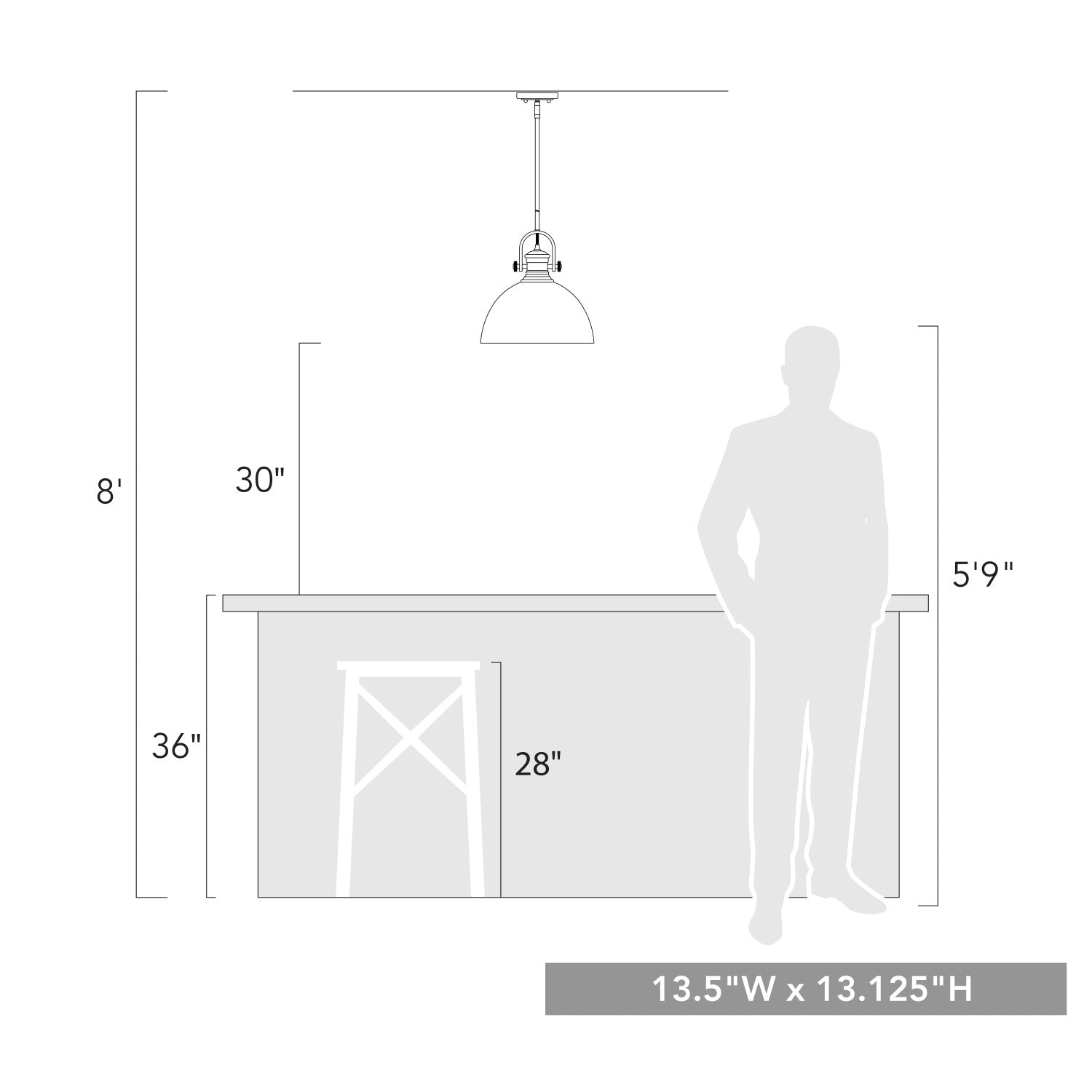 Golden - 3118-L BCB-SD - One Light Pendant - Hines BCB - Brushed Champagne Bronze