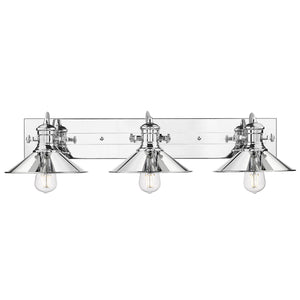 Golden - 3122-BA3 CH-CH - Three Light Bath Vanity - Kleine - Chrome