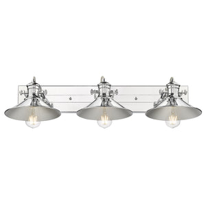 Golden - 3122-BA3 CH-CH - Three Light Bath Vanity - Kleine - Chrome