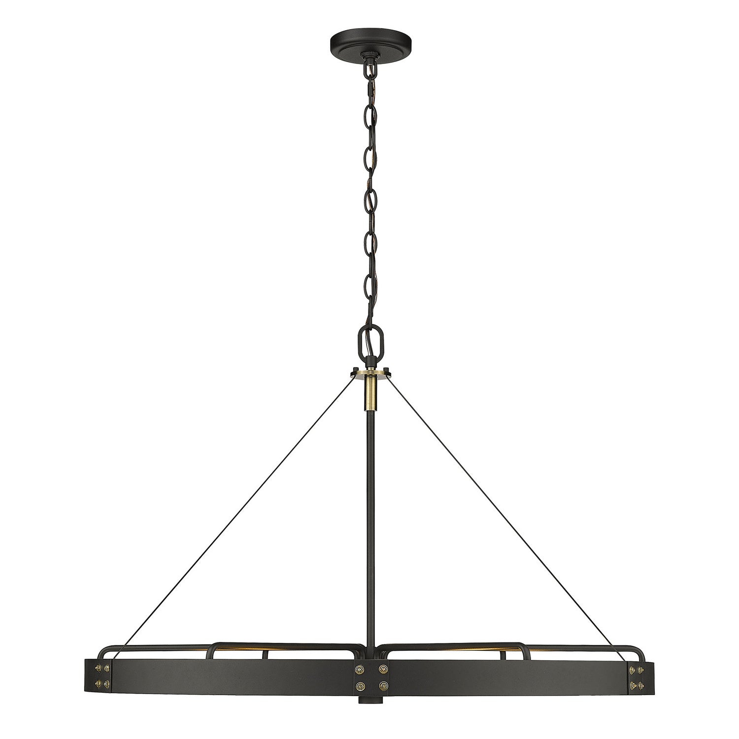 Golden - 3866-L NB-AB - Six Light Pendant - Vaughn - Natural Black