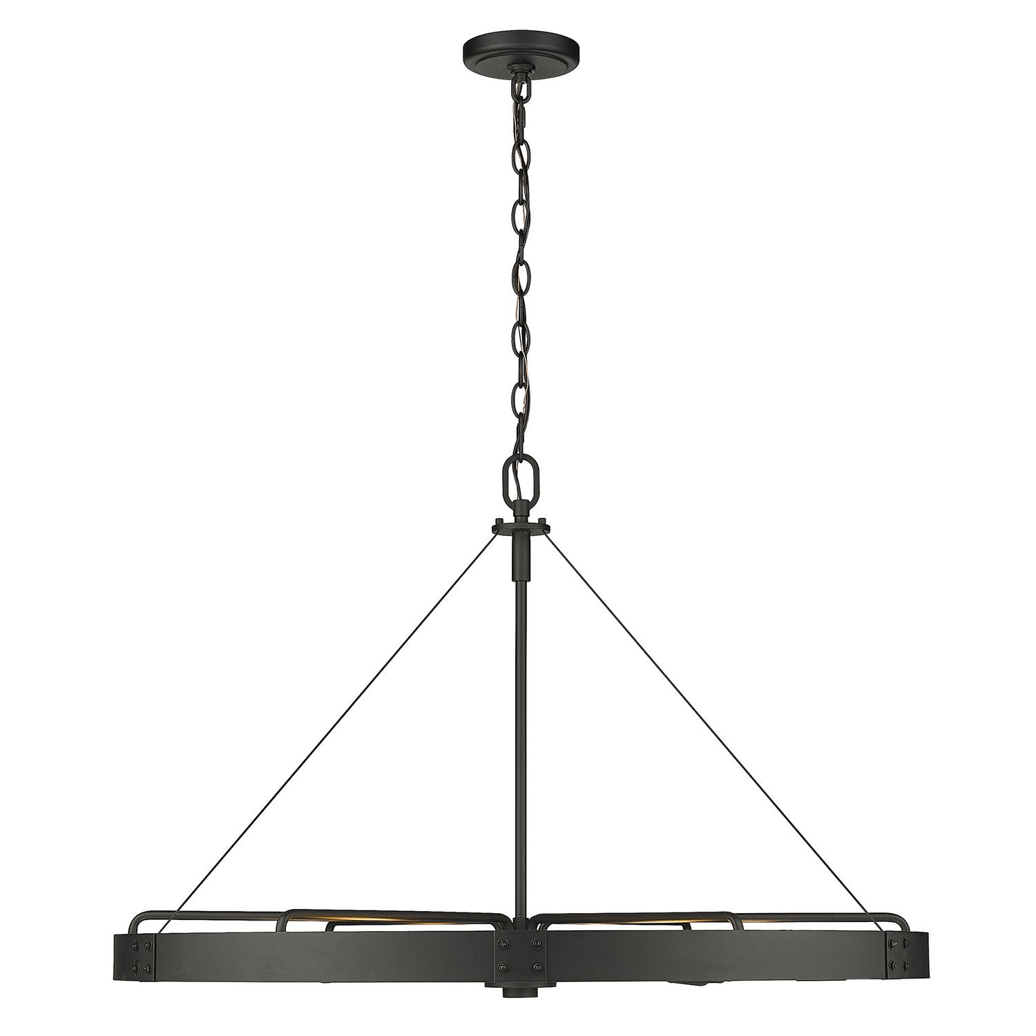 Golden - 3866-L NB-NB - Six Light Pendant - Vaughn - Natural Black