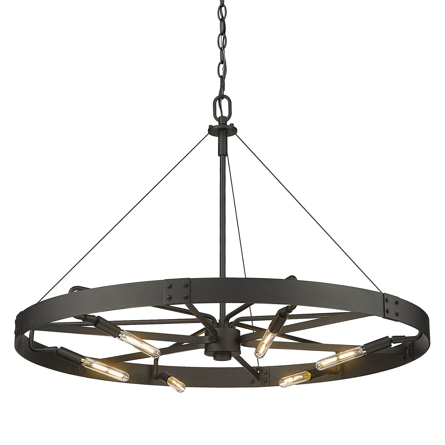 Golden - 3866-L NB-NB - Six Light Pendant - Vaughn - Natural Black