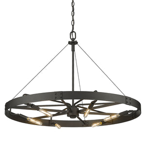 Golden - 3866-L NB-NB - Six Light Pendant - Vaughn - Natural Black