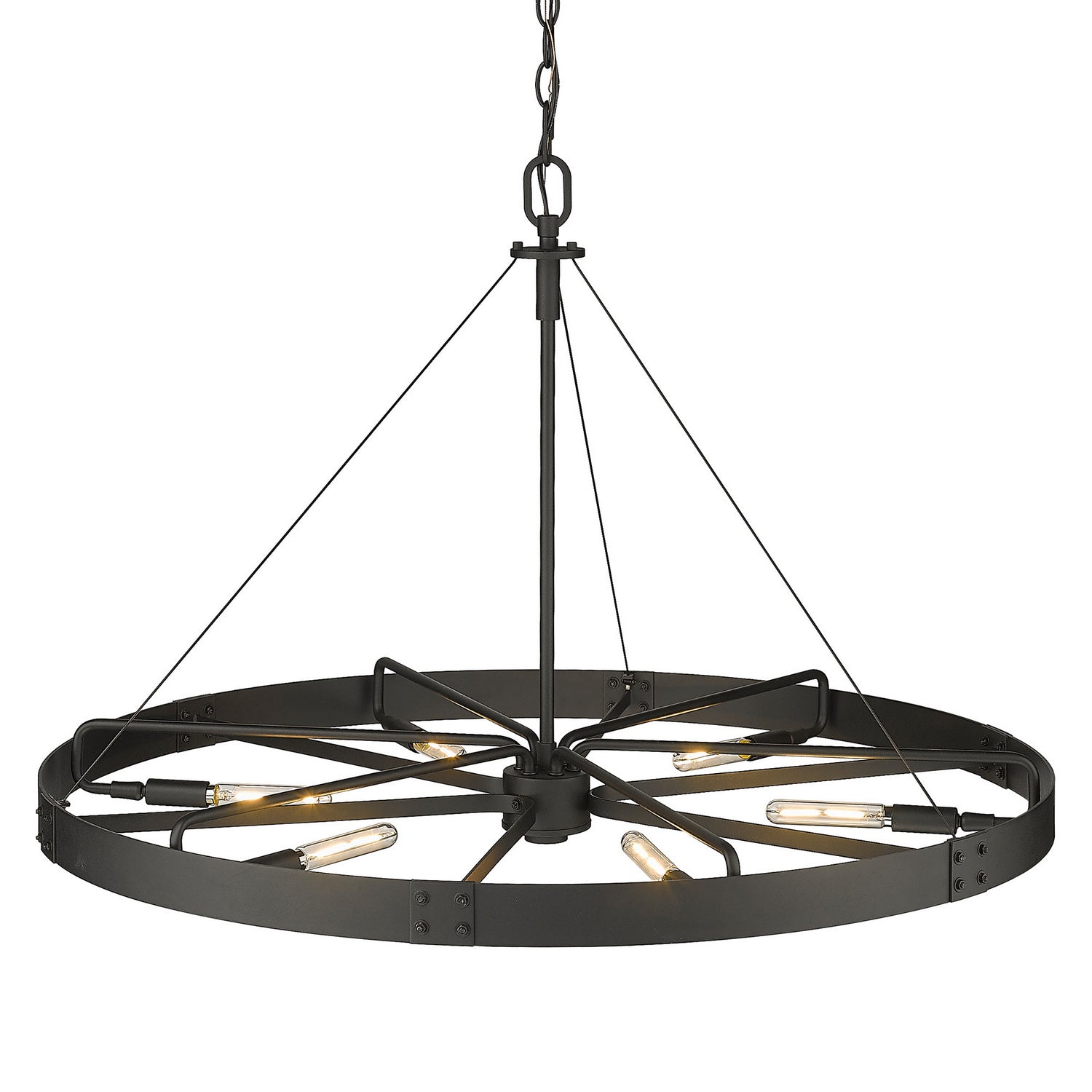 Golden - 3866-L NB-NB - Six Light Pendant - Vaughn - Natural Black