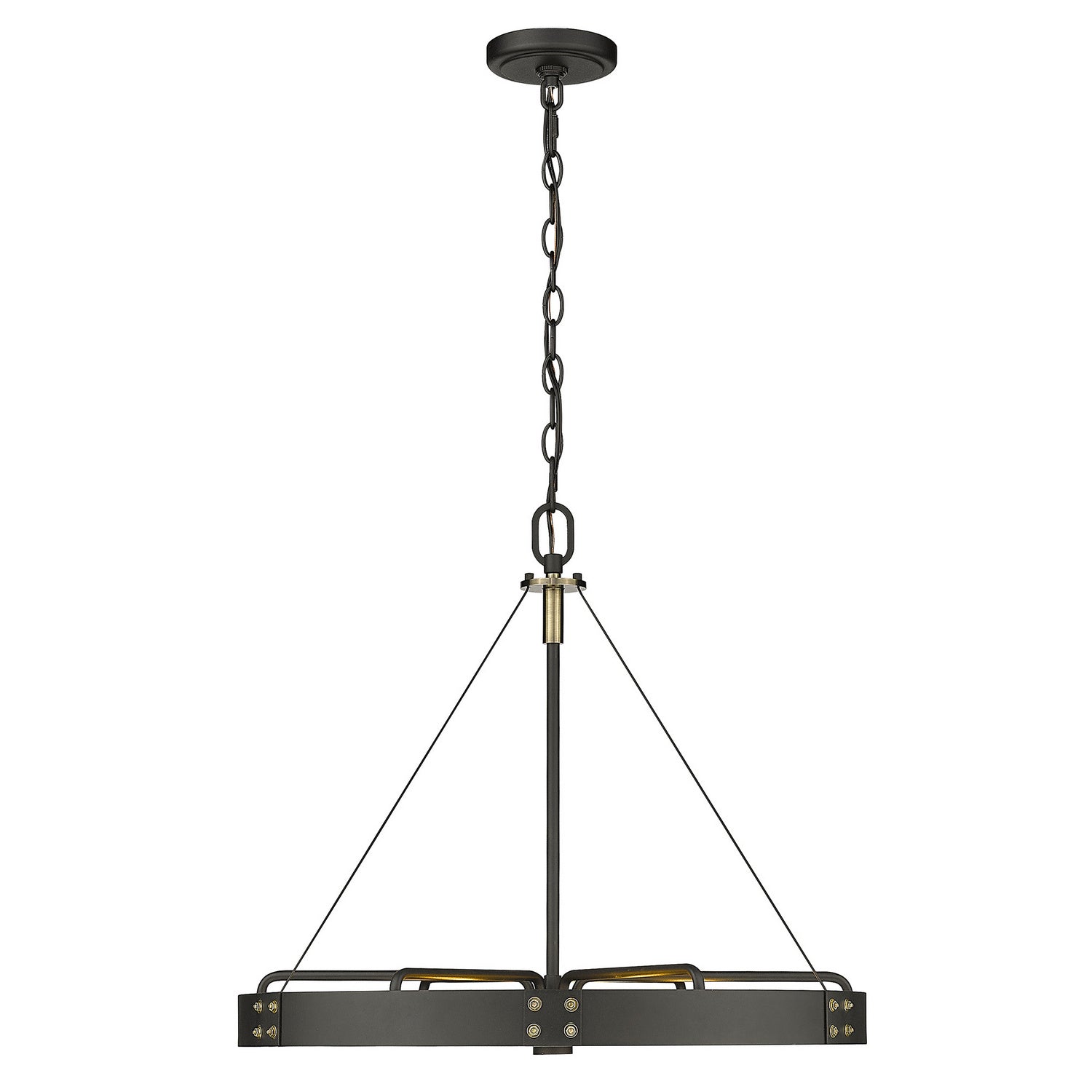 Golden - 3866-M NB-AB - Six Light Pendant - Vaughn - Natural Black