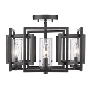 Golden - 6068-FM BLK - Four Light Flush Mount - Marco BLK - Matte Black