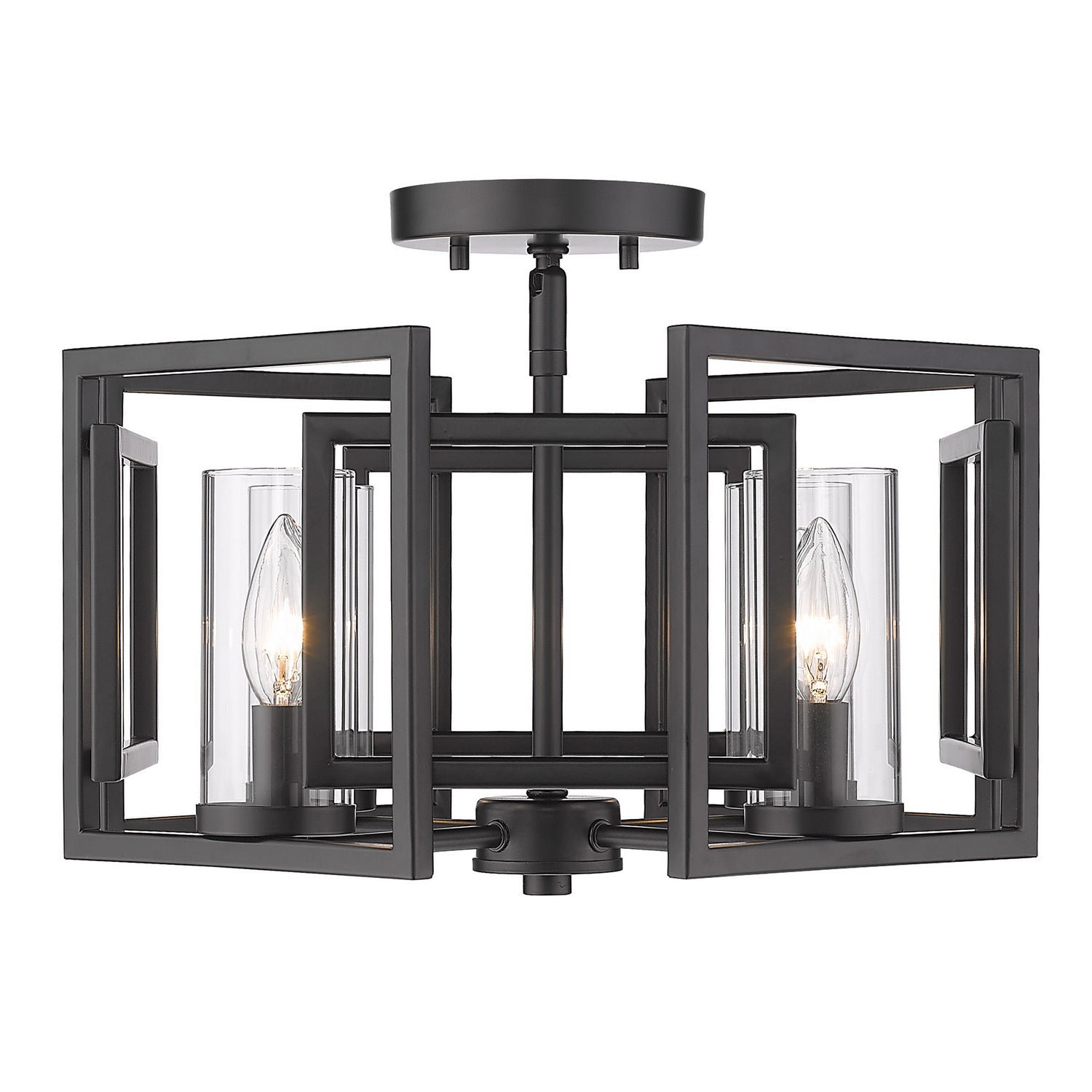 Golden - 6068-FM BLK - Four Light Flush Mount - Marco BLK - Matte Black