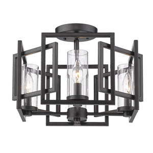 Golden - 6068-FM BLK - Four Light Flush Mount - Marco BLK - Matte Black