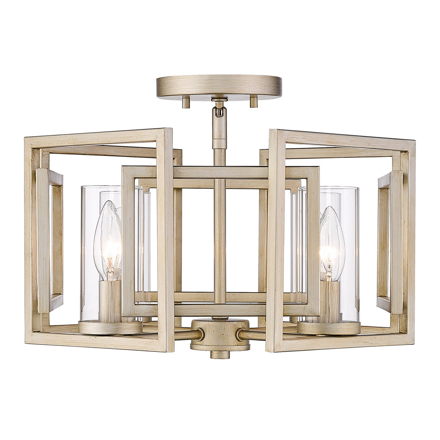 Golden - 6068-FM WG - Four Light Flush Mount - Marco BLK - White Gold