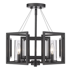 Golden - 6068-SF BLK - Four Light Semi-Flush Mount - Marco BLK - Matte Black