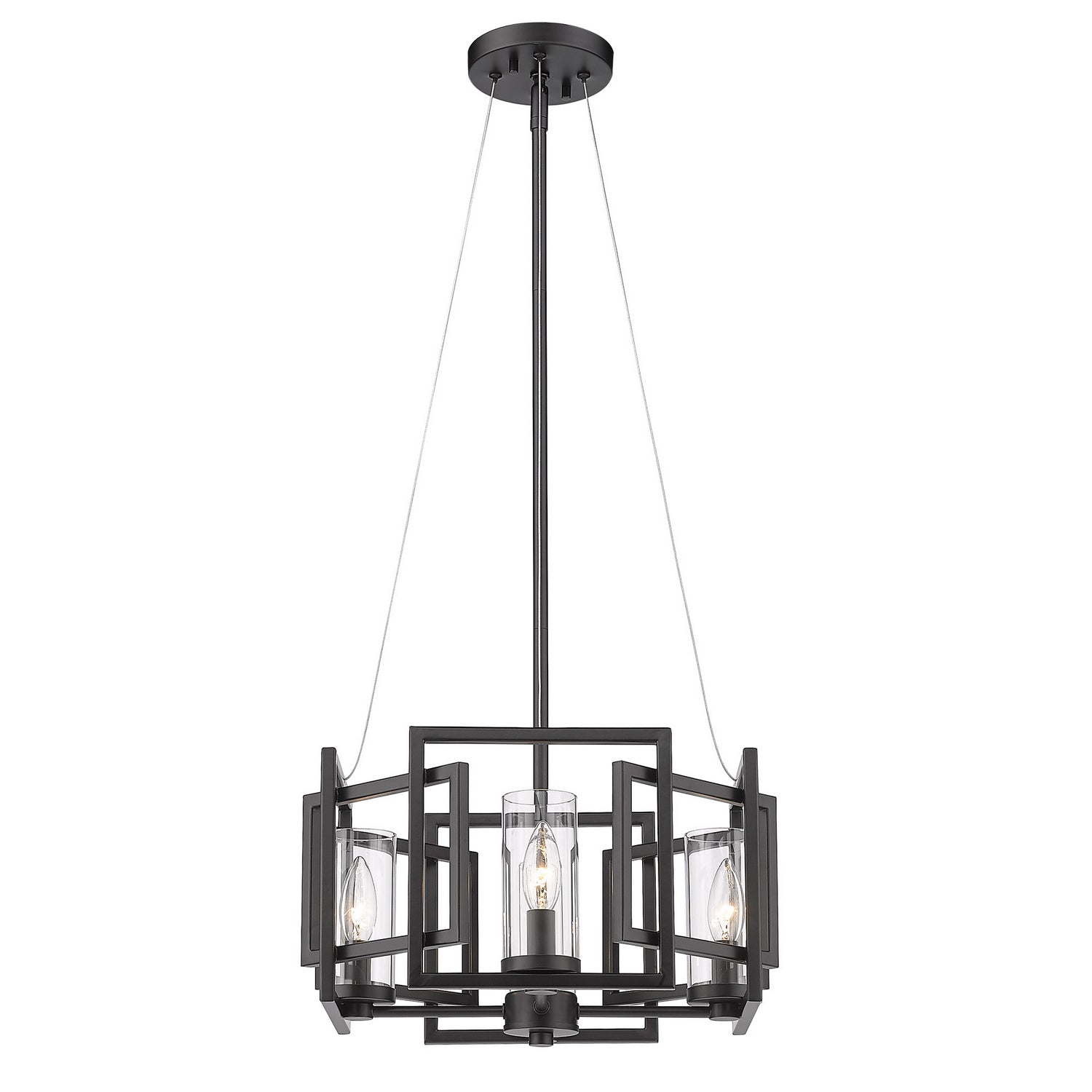 Golden - 6068-SF BLK - Four Light Semi-Flush Mount - Marco BLK - Matte Black