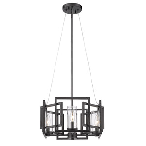 Golden - 6068-SF BLK - Four Light Semi-Flush Mount - Marco BLK - Matte Black