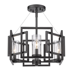 Golden - 6068-SF BLK - Four Light Semi-Flush Mount - Marco BLK - Matte Black