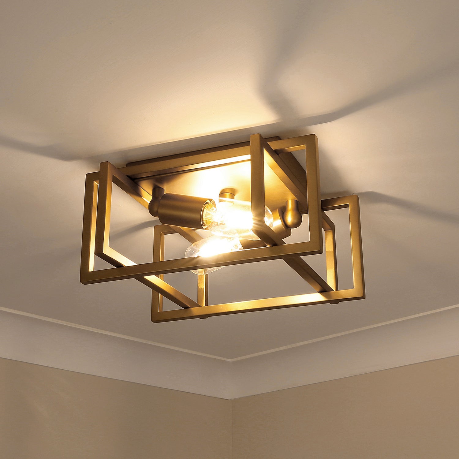 Golden - 6070-FM BCB-BCB - Two Light Flush Mount - Tribeca BCB - Brushed Champagne Bronze