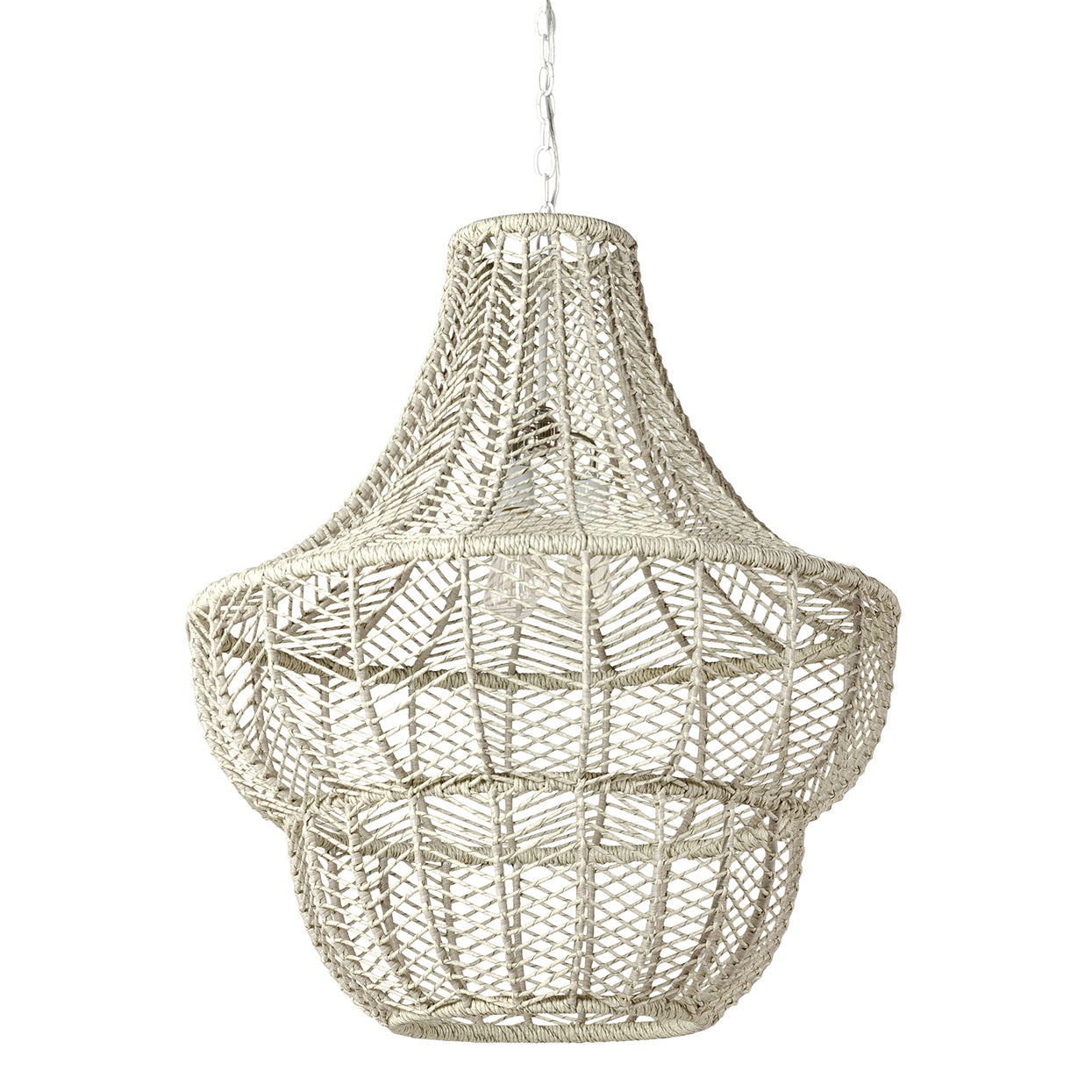 Palecek - 2156-79 - Three Light Outdoor Chandelier - Gabriella - White