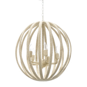 Palecek - 2409-79 - Five Light Chandelier - Madera - Off-White