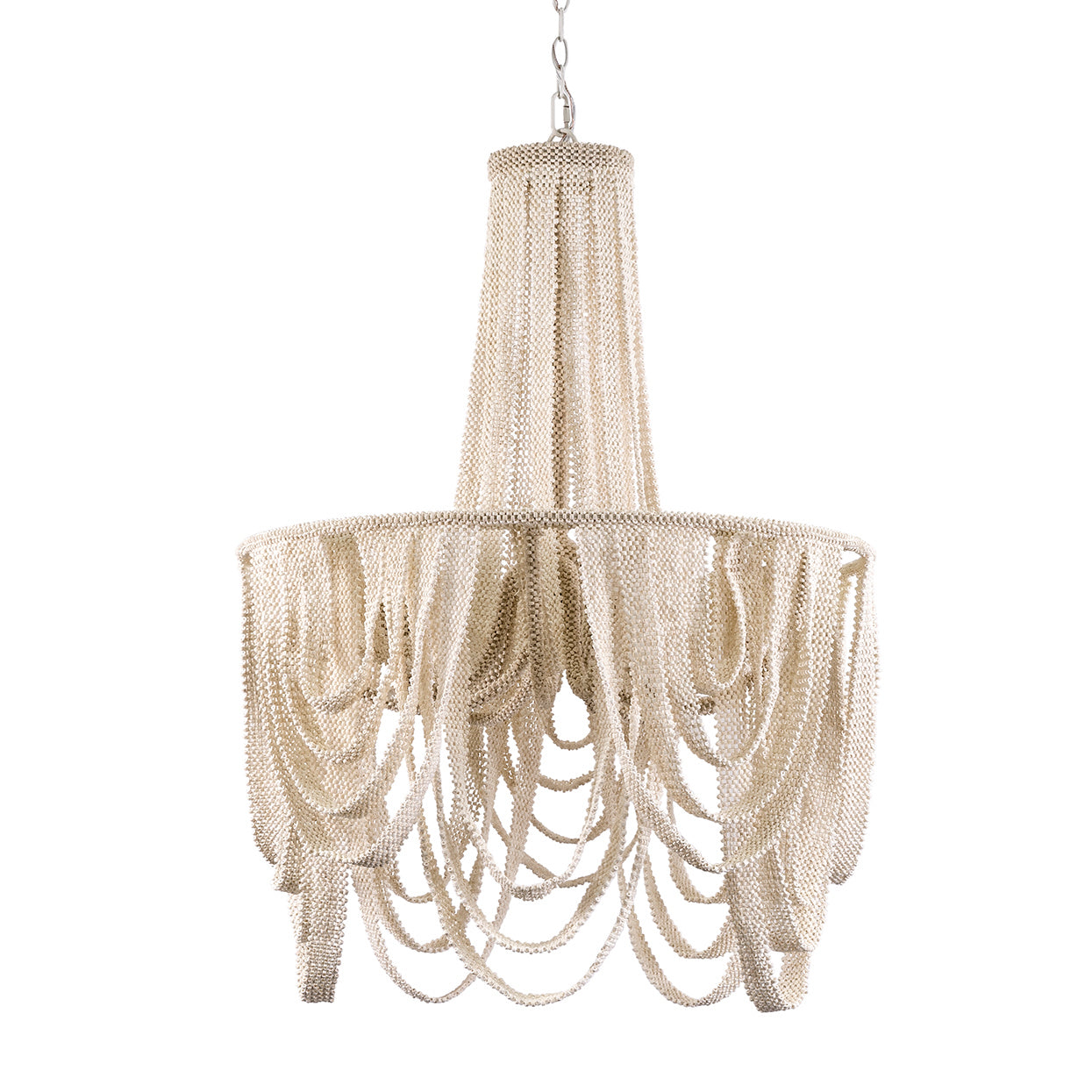 Palecek - 2458-79 - Four Light Chandelier - Selita - Off-White