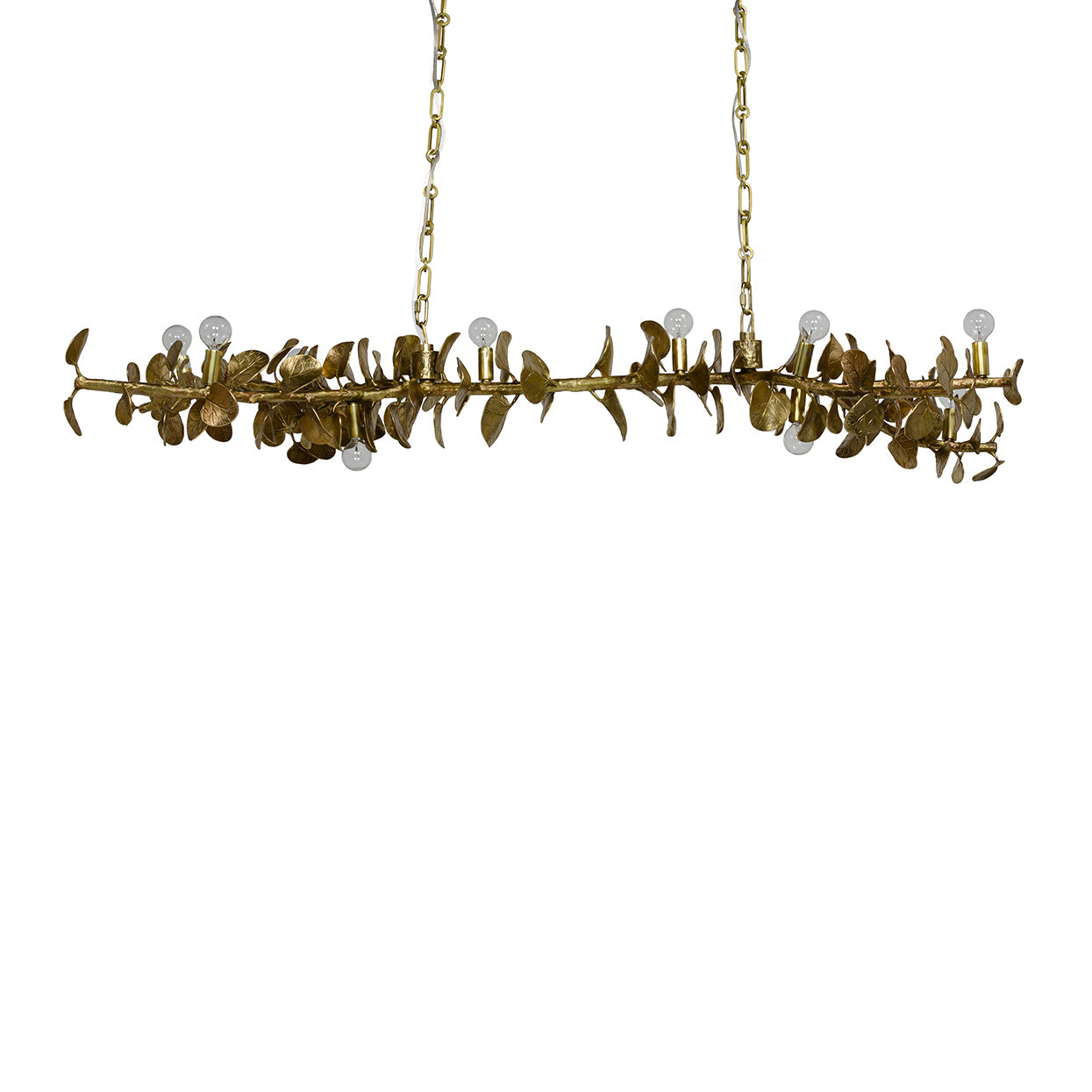 Palecek - 2475-79 - Ten Light Chandelier - Eucalyptus - Satin Brass