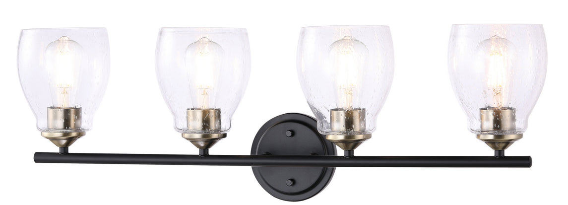 Minka-Lavery - 2434-878 - Four Light Wall Lamp - Winsley - Coal w/Stained Brass