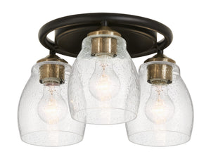 Minka-Lavery - 2438-878 - Three Light Semi Flush Mount - Winsley - Coal And Stained Brass