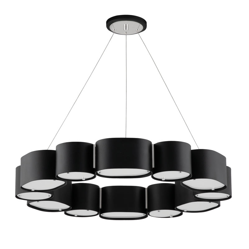 Corbett Lighting - 393-30-SBK/SS - 12 Light Chandelier - Opal - Soft Black With Stainless Steel