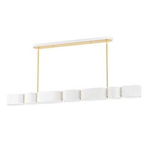 Corbett Lighting - 393-54-SWH/VB - Seven Light Linear - Opal - Soft White/Vintage Brass